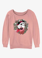 Disney Minnie Mouse Minnie In Wreath Girls Slouchy Sweatshirt