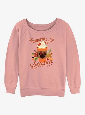 Disney Minnie Mouse Pumpkin Spice Season Girls Slouchy Sweatshirt