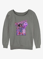 Marvel Ms. Fist Panel Girls Slouchy Sweatshirt