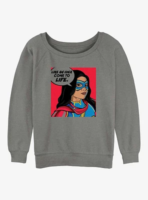 Marvel Ms. Idea Come To Life Girls Slouchy Sweatshirt