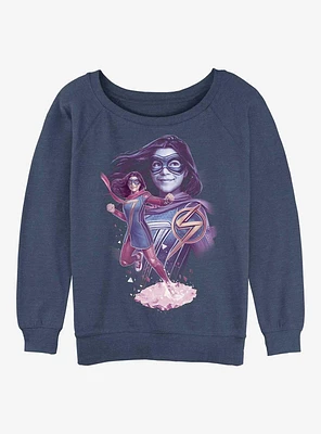 Marvel Ms. Power Pose Girls Slouchy Sweatshirt