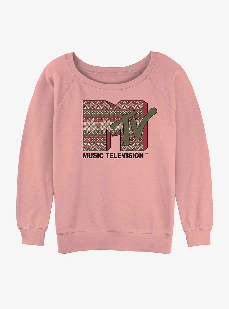 MTV Christmas Girls Slouchy Sweatshirt