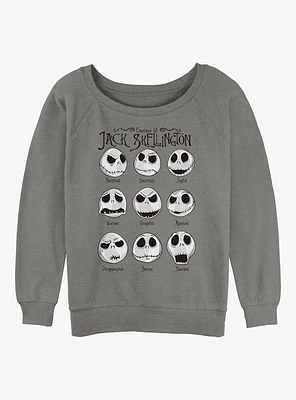 Disney The Nightmare Before Christmas Jack Emotions Girls Slouchy Sweatshirt