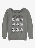 Disney The Nightmare Before Christmas Jack Emotions Girls Slouchy Sweatshirt