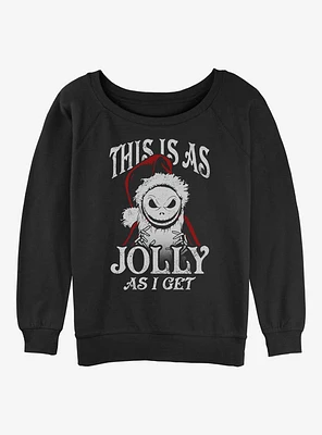 Disney The Nightmare Before Christmas Jolly Santa Jack Girls Slouchy Sweatshirt