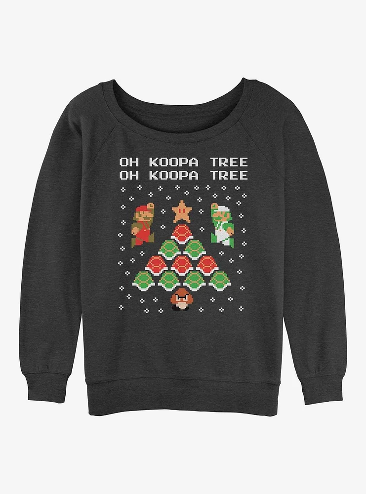 Nintendo Koopa Tree Girls Slouchy Sweatshirt