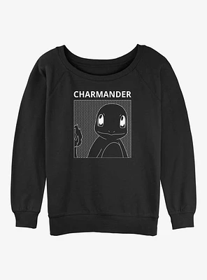 Pokemon Charmander Box Girls Slouchy Sweatshirt