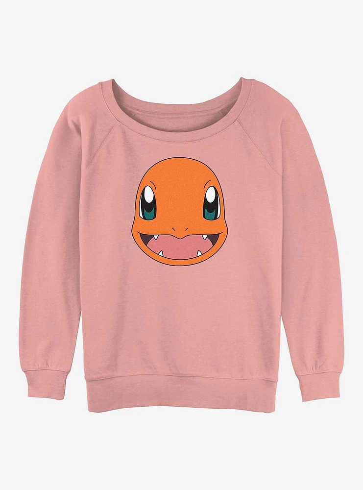 Pokemon Charmander Face Girls Slouchy Sweatshirt