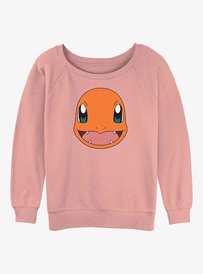Pokemon Charmander Face Girls Slouchy Sweatshirt