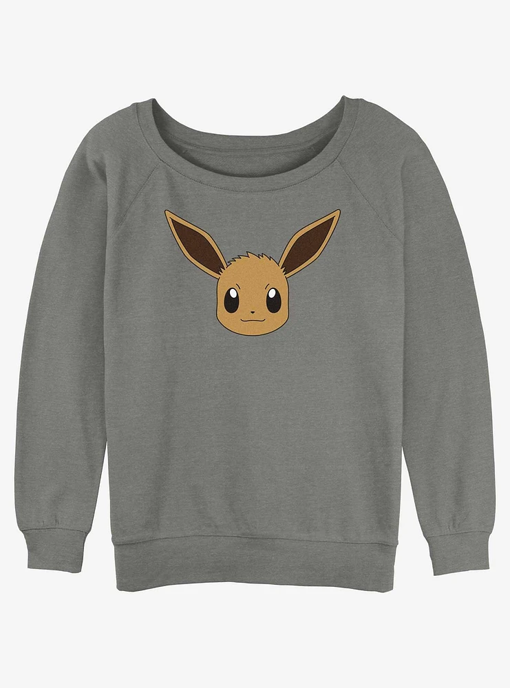Pokemon Eevee Face Girls Slouchy Sweatshirt