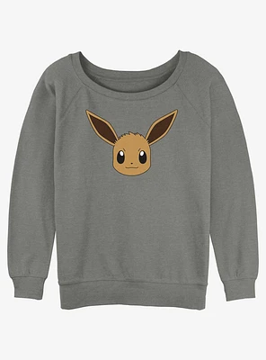 Pokemon Eevee Face Girls Slouchy Sweatshirt