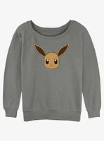 Pokemon Eevee Face Girls Slouchy Sweatshirt