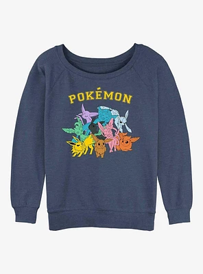 Pokemon Gotta Catch Eeveelutions Girls Slouchy Sweatshirt