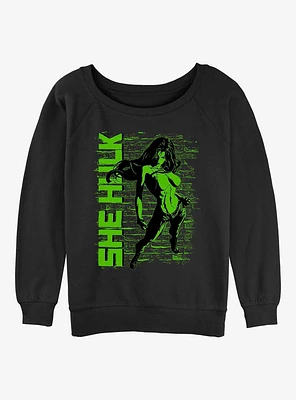 Marvel She-Hulk Really Green Girls Slouchy Sweatshirt