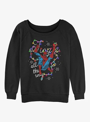 Marvel Spider-Man Jingle All The Way Girls Slouchy Sweatshirt