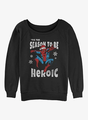 Marvel Spider-Man Tis The Season Girls Slouchy Sweatshirt