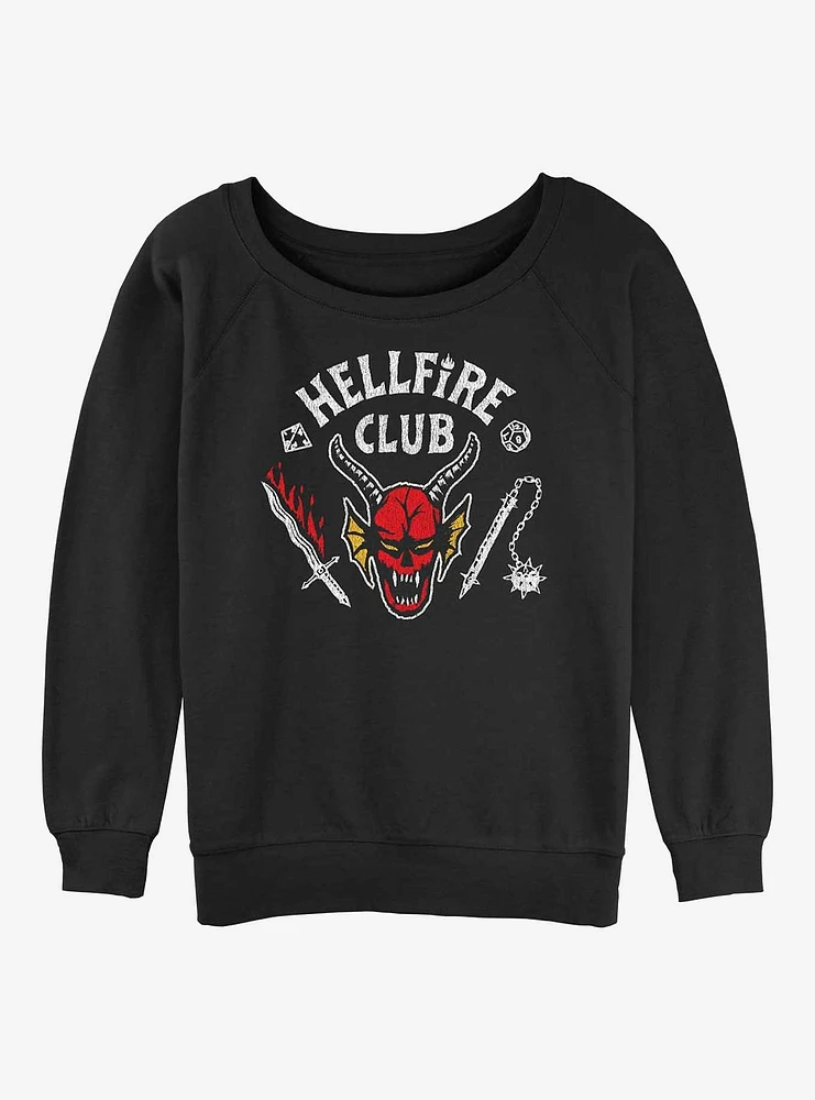 Stranger Things Hellfire Club Girls Slouchy Sweatshirt
