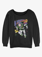 Disney Pixar Lightyear Buzz and Sox Girls Slouchy Sweatshirt