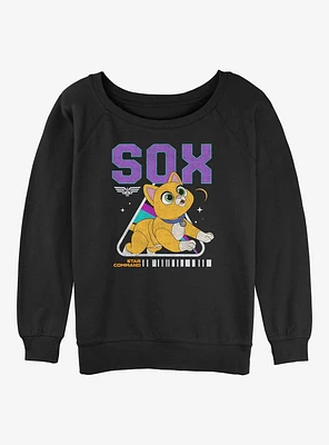 Disney Pixar Lightyear Sox Space Cat Girls Slouchy Sweatshirt