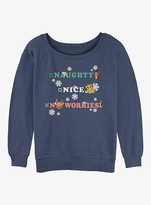 Disney The Lion King Naughty Nice Worried Girls Slouchy Sweatshirt