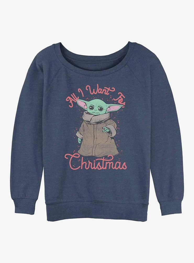 Star Wars The Mandalorian Christmas Child Girls Slouchy Sweatshirt