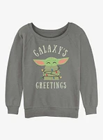 Star Wars The Mandalorian Christmas Lights Girls Slouchy Sweatshirt
