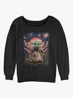 Star Wars The Mandalorian Sipping Starries Girls Slouchy Sweatshirt