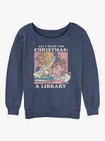 Disney Princesses Belle Christmas Girls Slouchy Sweatshirt