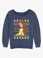 Disney Princesses Belle Teacups Ugly Christmas Girls Slouchy Sweatshirt