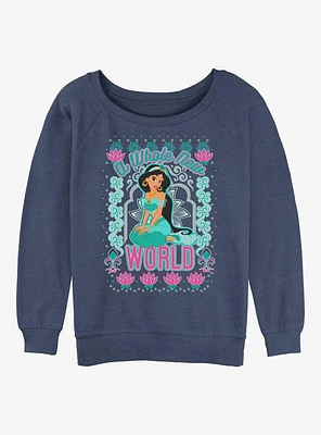 Disney Princesses Jasmine World Girls Slouchy Sweatshirt