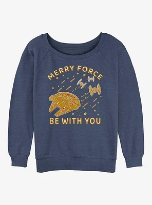 Star Wars Gingerbread Falcon Girls Slouchy Sweatshirt