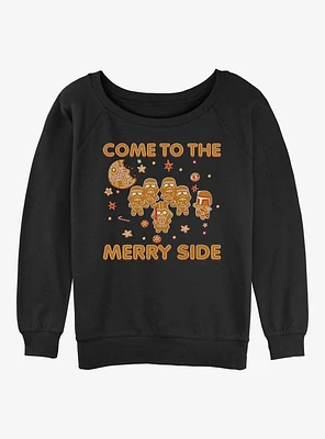 Star Wars Gingerbread Side Girls Slouchy Sweatshirt