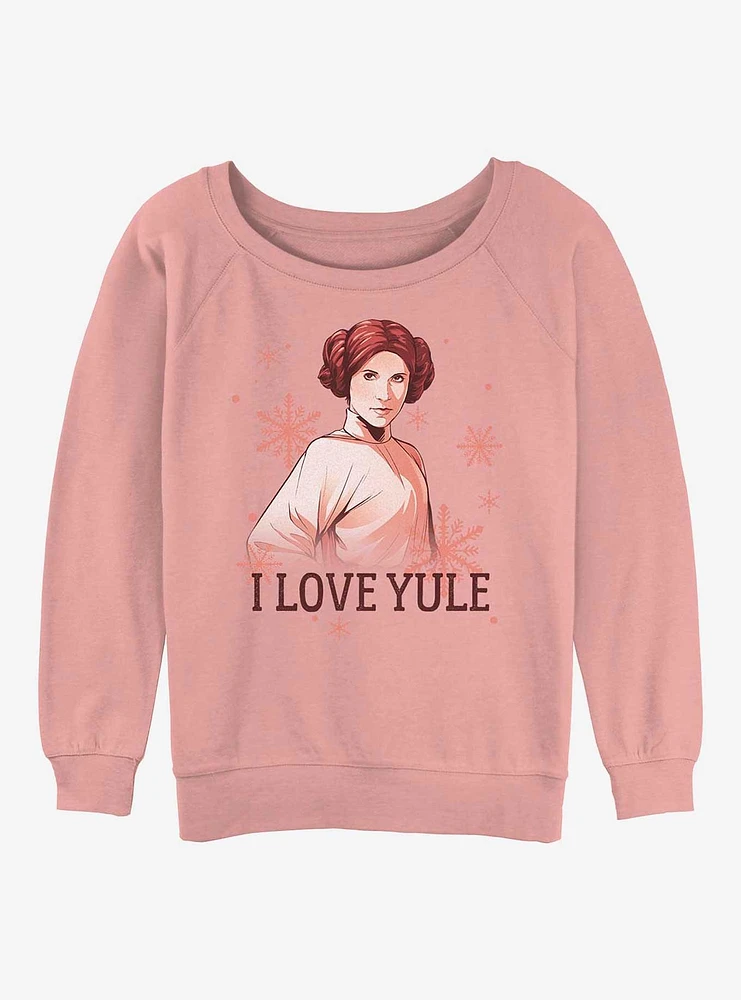 Star Wars Princess Leia I Love Yule Girls Slouchy Sweatshirt