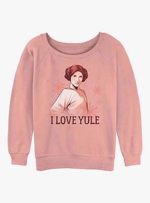 Star Wars Princess Leia I Love Yule Girls Slouchy Sweatshirt