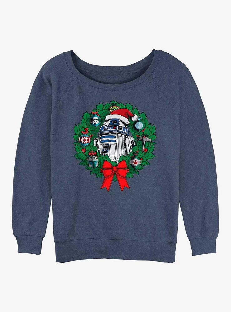 Star Wars R2-D2 Wreath Girls Slouchy Sweatshirt
