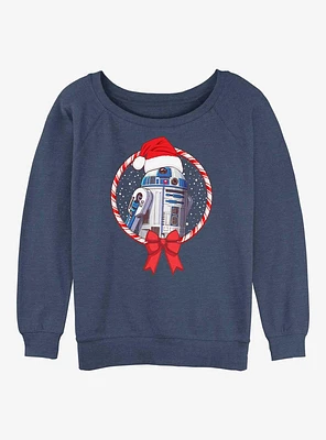 Star Wars: The Rise Of Skywalker R2-D2 Candy Cane Girls Slouchy Sweatshirt