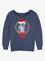 Star Wars: The Rise Of Skywalker R2-D2 Candy Cane Girls Slouchy Sweatshirt