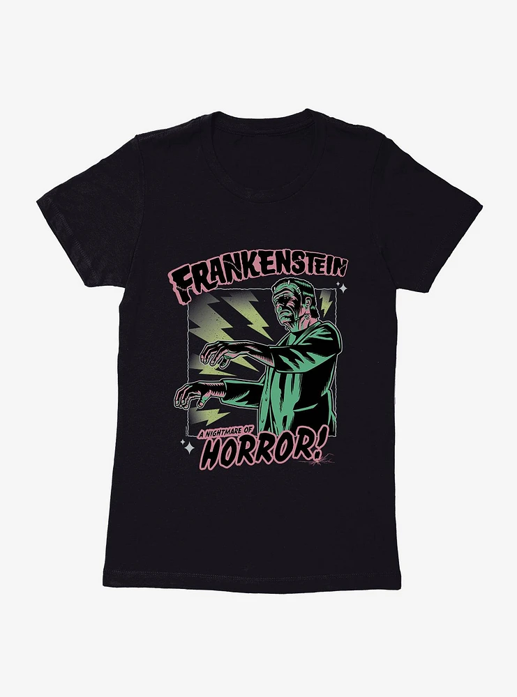 Universal Monsters Frankenstein Nightmare Of Horror Womens T-Shirt