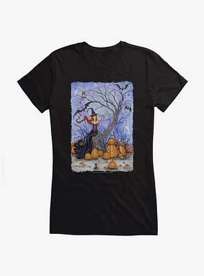 Halloween Tree Girls T-Shirt by Amy Brown