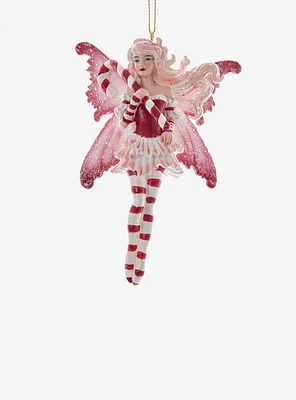 Kurt Adler Amy Brown Red Fairy with Candy Cane Ornament