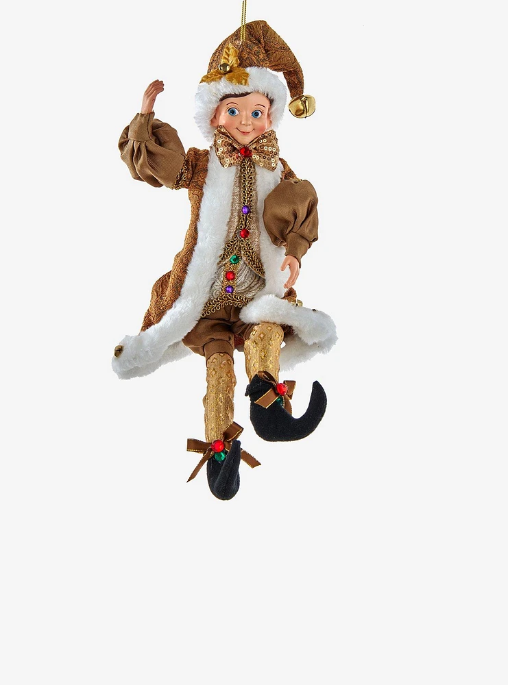 Kurt Adler Kringle Klaus Fortune Gold Elf Ornament