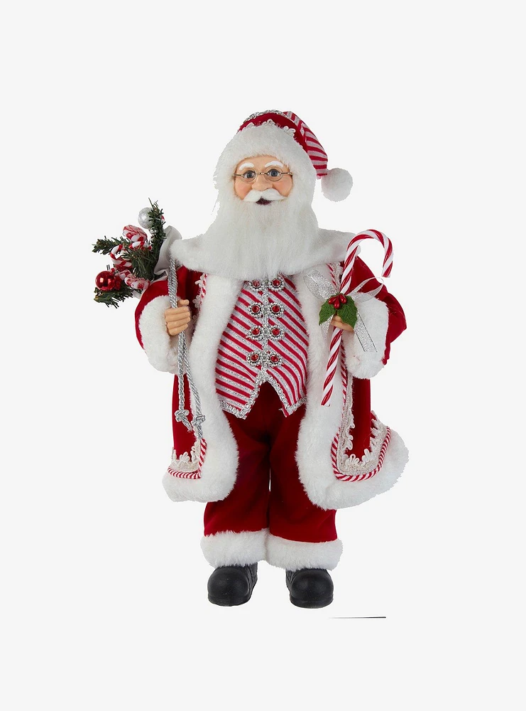 Kurt Adler Kringle Klaus Peppermint Santa Figure