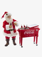 Kurt Adler Coke Santa with Table Cooler Figure