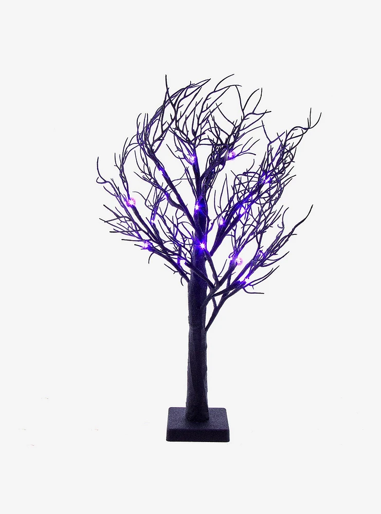 Kurt Adler Purple LED Black Glitter Tree Lamp