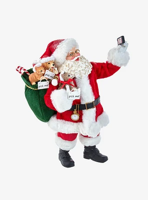 Kurt Adler Fabriche Santa Taking Selfie Figure