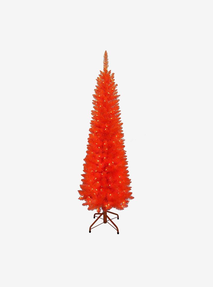 Kurt Adler 6-foot Pre-Lit Slim Orange Tree