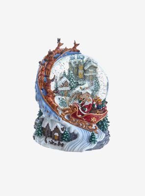 Kurt Adler Musical Santa and Sled Snow Globe