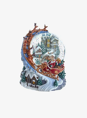 Musical Santa and Sled Snow Globe