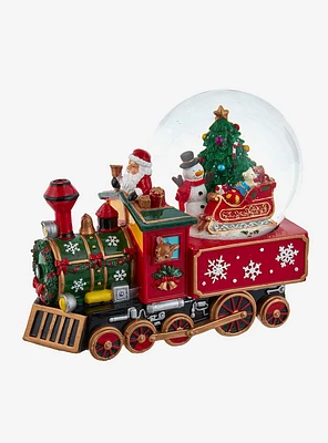 Musical Santa Driving Train Snow Globe