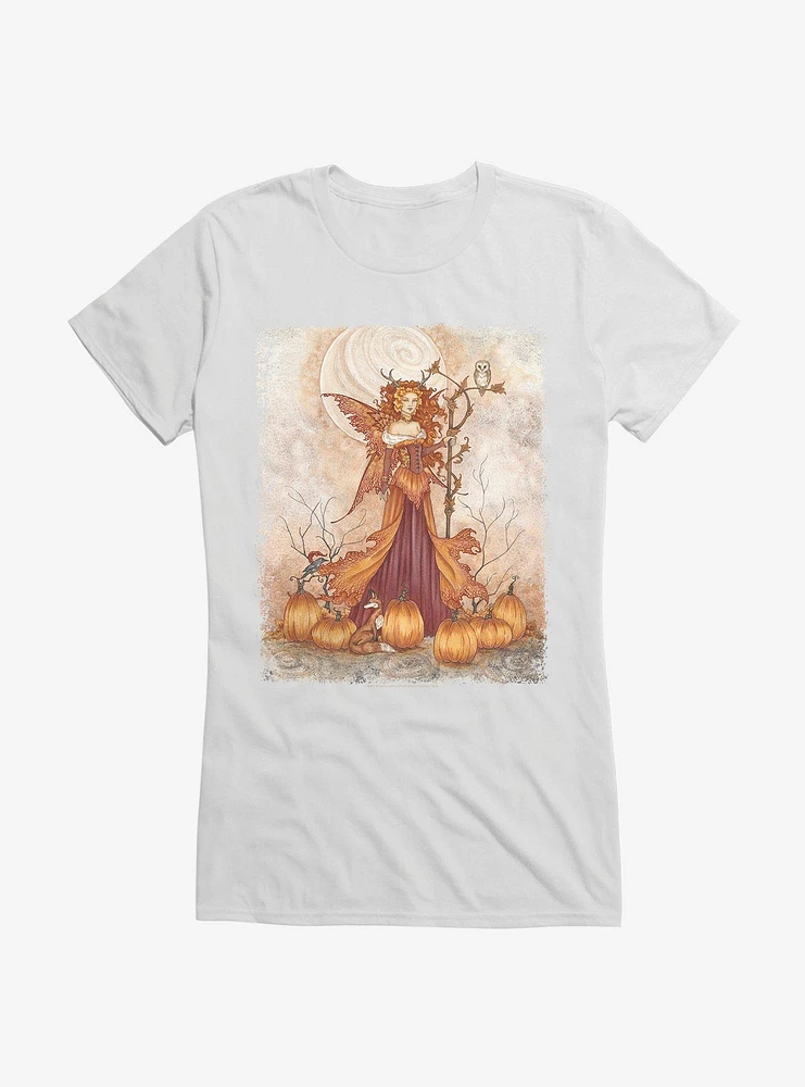 Pumpkin Queen Girls T-Shirt by Amy Brown